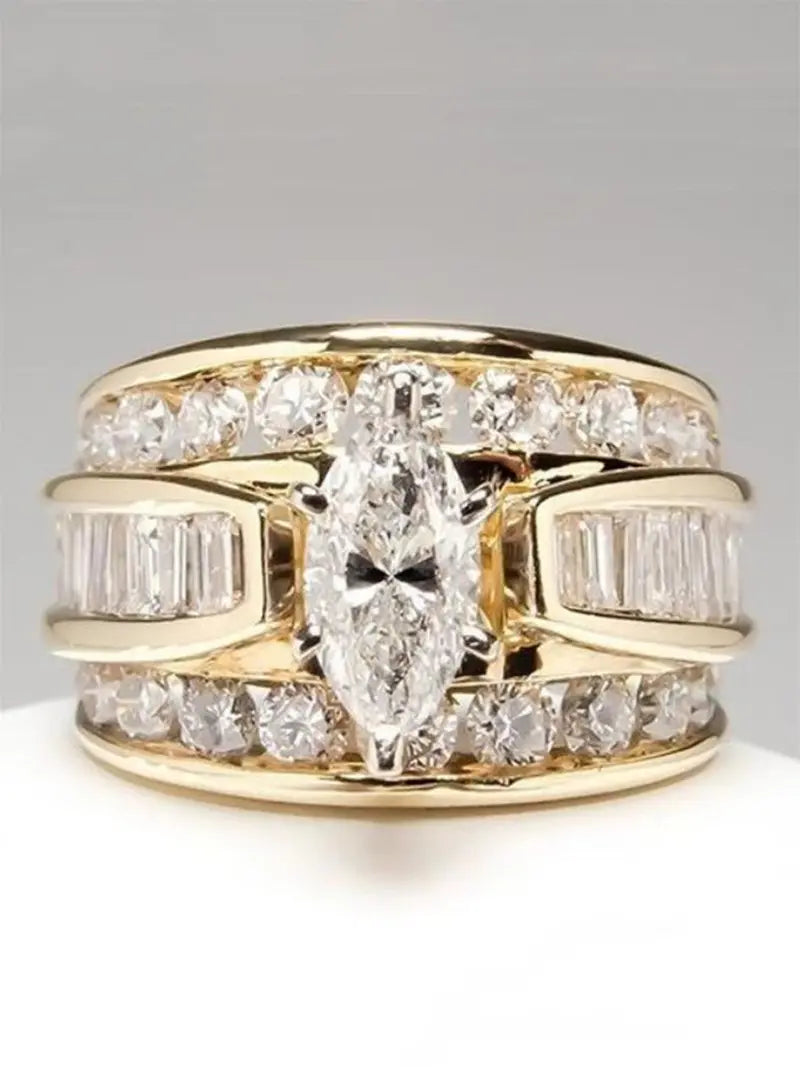 Fashion Artificial Crystal Decorated Ring, Wedding Engagement Party Accessories for Women, Trendy Accessories for Party and Daily Life