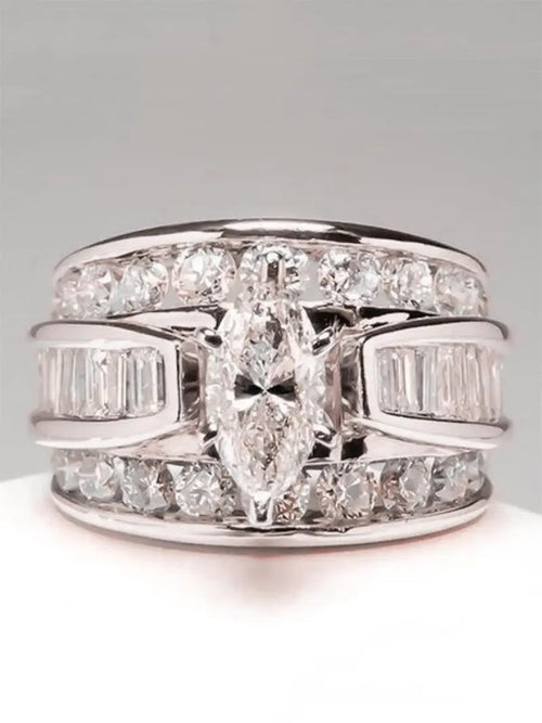Fashion Artificial Crystal Decorated Ring, Wedding Engagement Party Accessories for Women, Trendy Accessories for Party and Daily Life