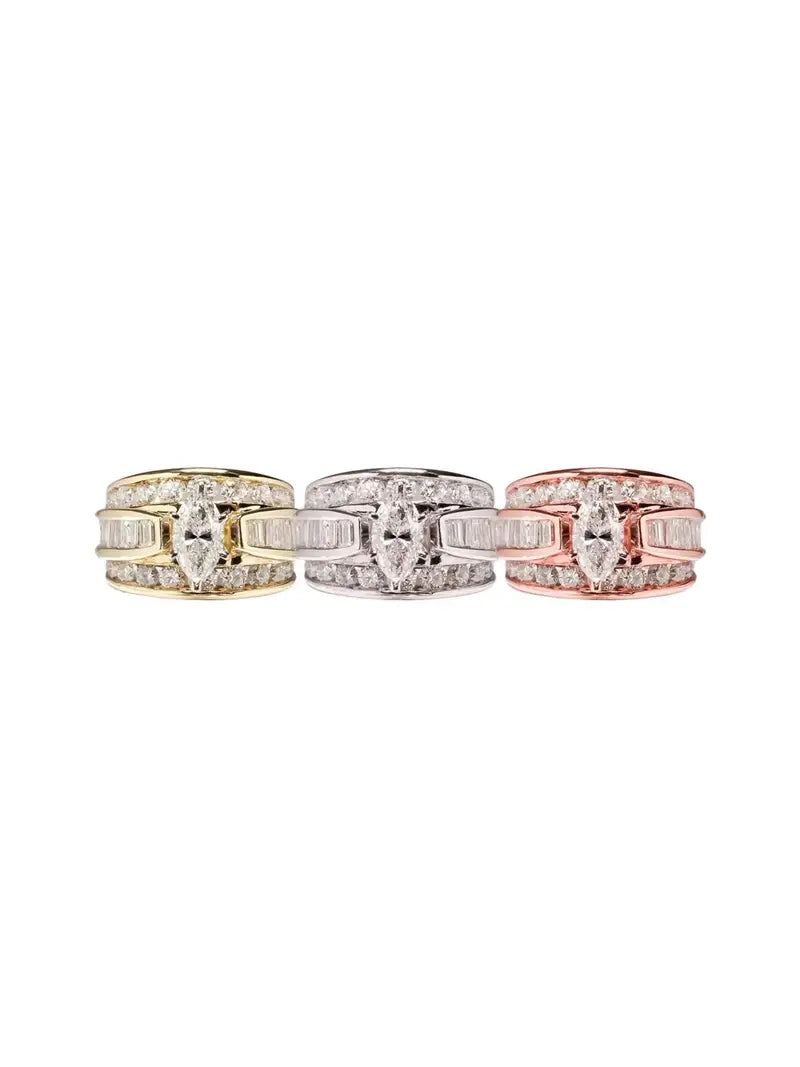 Fashion Artificial Crystal Decorated Ring, Wedding Engagement Party Accessories for Women, Trendy Accessories for Party and Daily Life