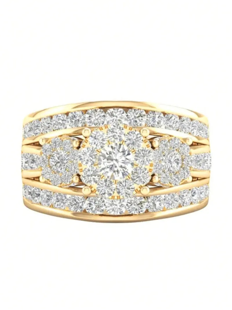 Fashion Artificial Crystal Decorated Ring, Wedding Engagement Party Accessories for Women, Trendy Accessories for Party and Daily Life