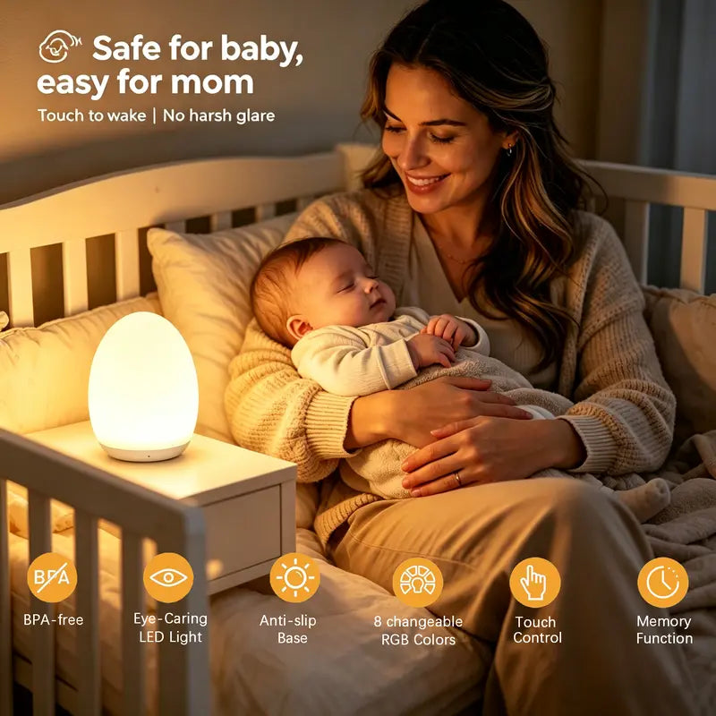 Zenvix™ Rechargeable Baby Night Light | Touch Control Dimmable Nursery Lamp