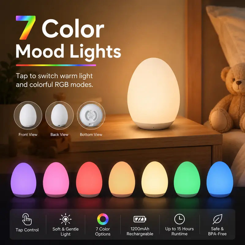 Zenvix™ Rechargeable Baby Night Light | Touch Control Dimmable Nursery Lamp
